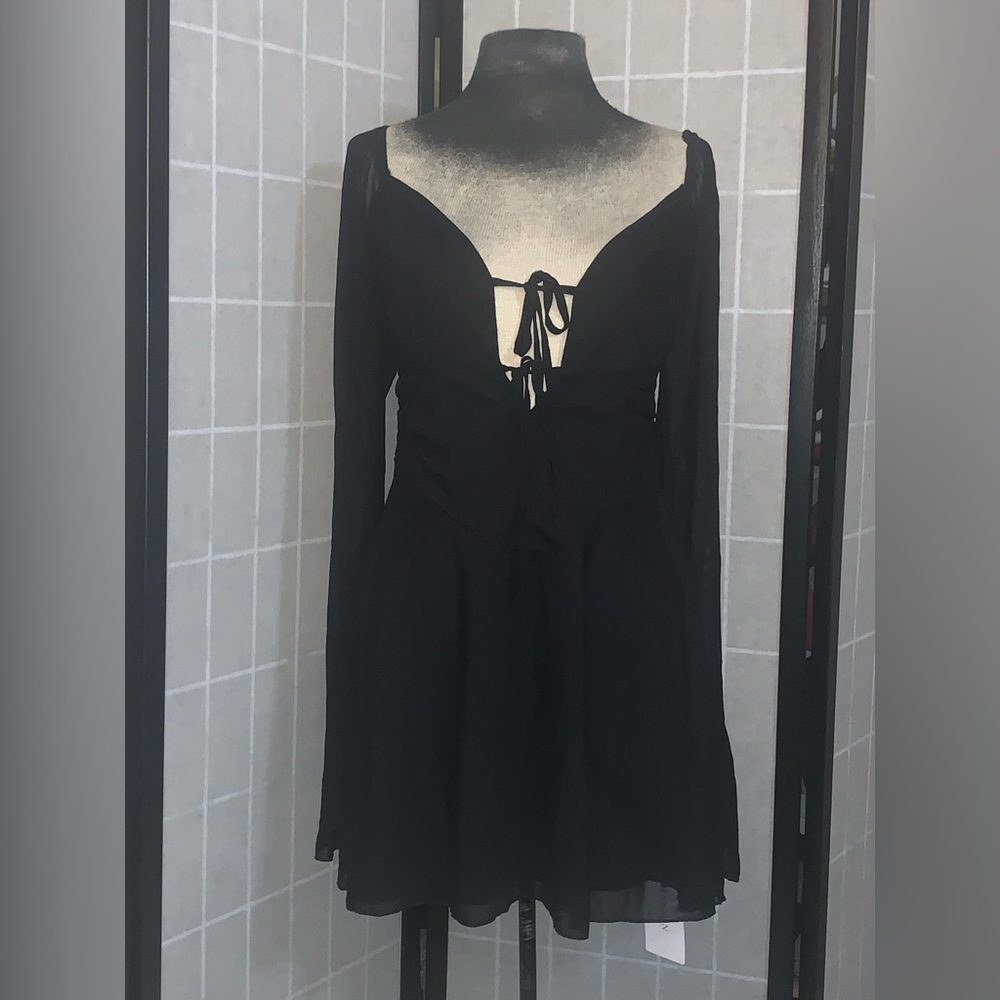 Eynmin Black sexy mini dress